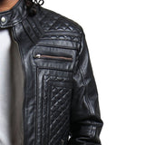 Diamond Quilted Skull Leather Jacket