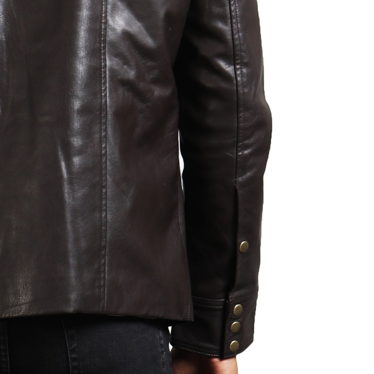 Dark Brown Trucker Leather Jacket