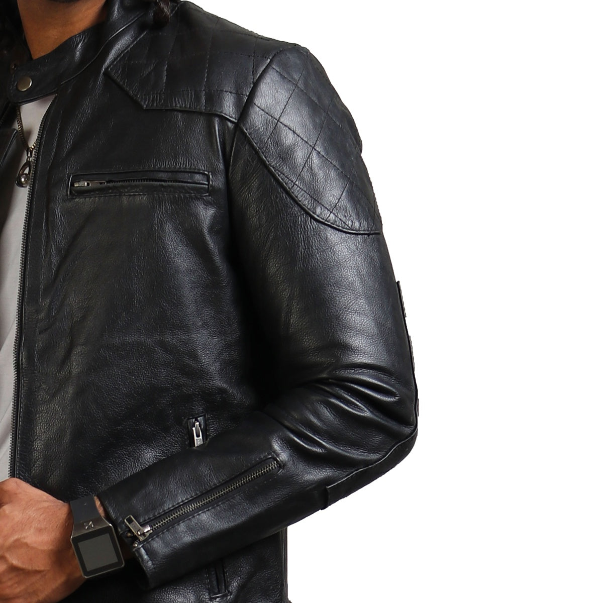Men's Biker Black Leather Jacket