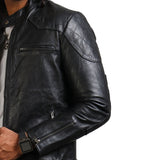 Men's Biker Black Leather Jacket