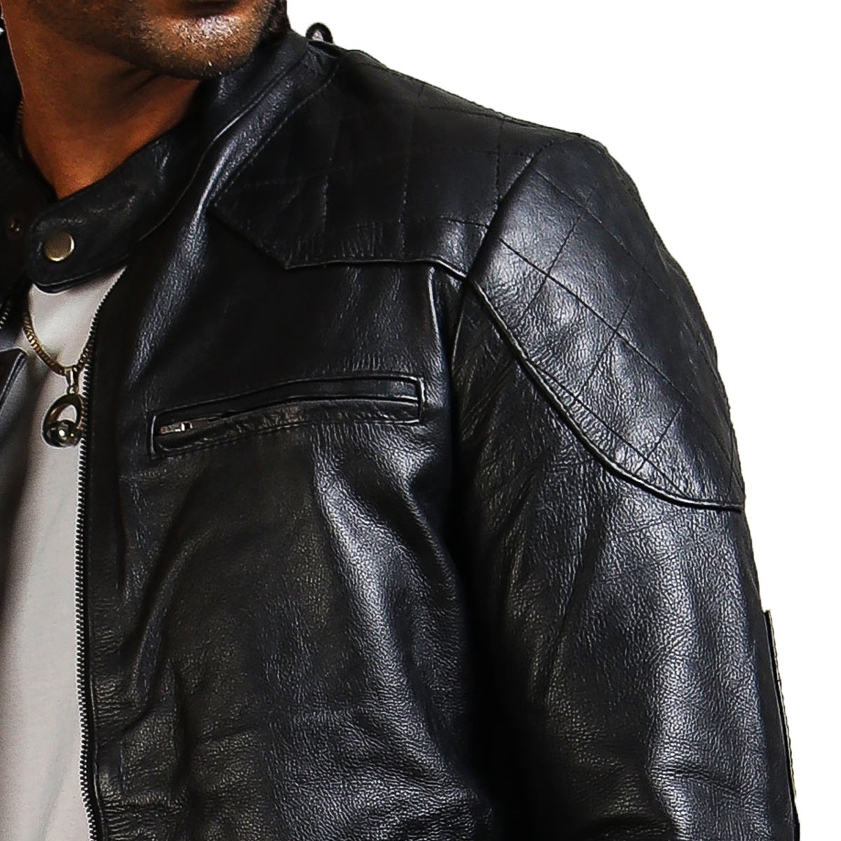 Men's Biker Black Leather Jacket