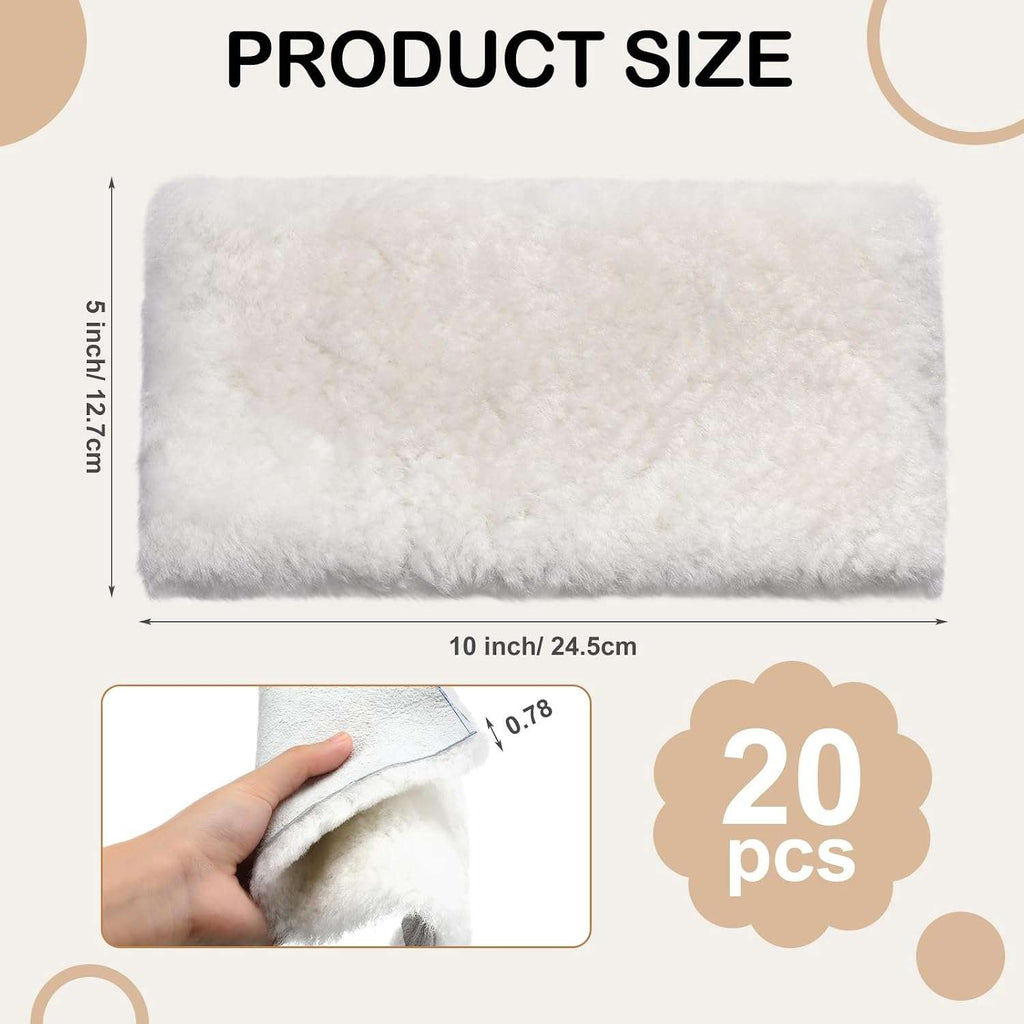 Sheep Shearling Leather Remnants 10x5, showing dimensions and 10x5 size guide