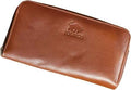 Women's Cowhide Leather Bifold Wallet with Zipper, showing exterior zipper pocket