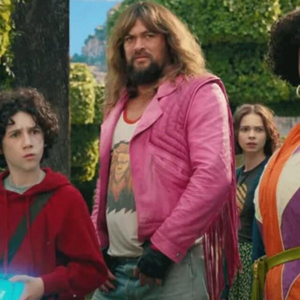 A Minecraft Movie Jason Momoa Pink Leather Jacket