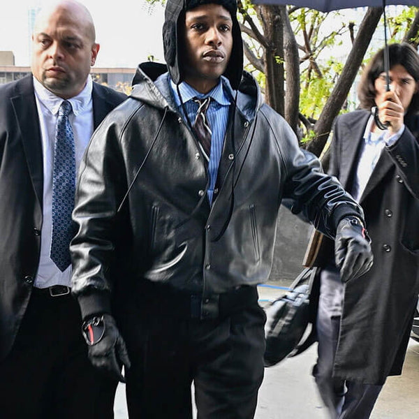 A$AP Rocky Hooded Leather Jacket