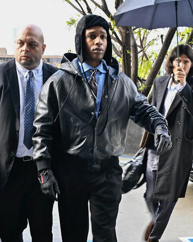A$AP Rocky Hooded Leather Jacket