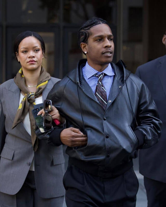 A$AP Rocky Hooded Leather Jacket