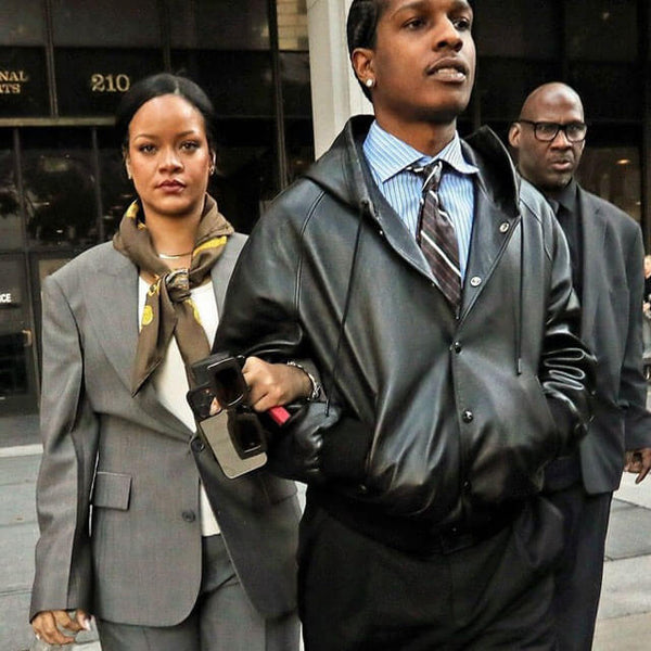 A$AP Rocky Hooded Leather Jacket