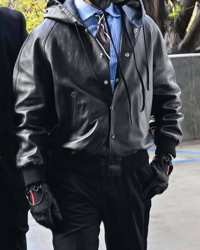 A$AP Rocky Hooded Leather Jacket