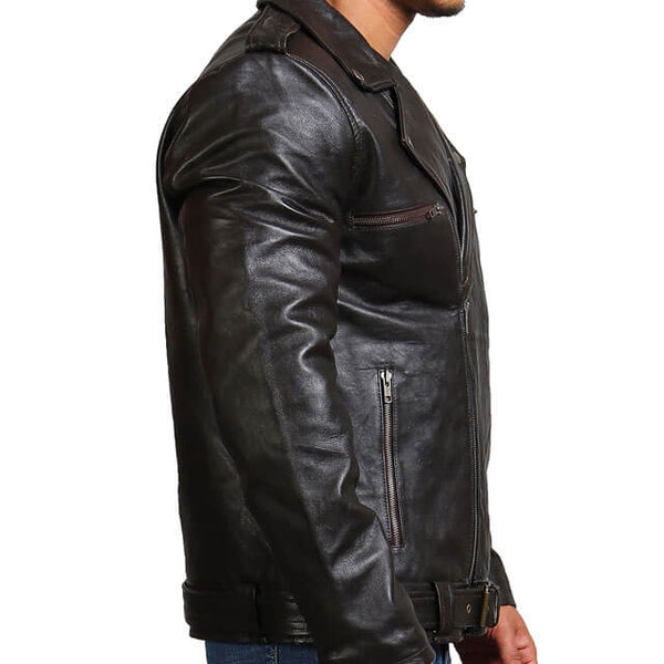 Classic Motorcycle Black Leather Jacket