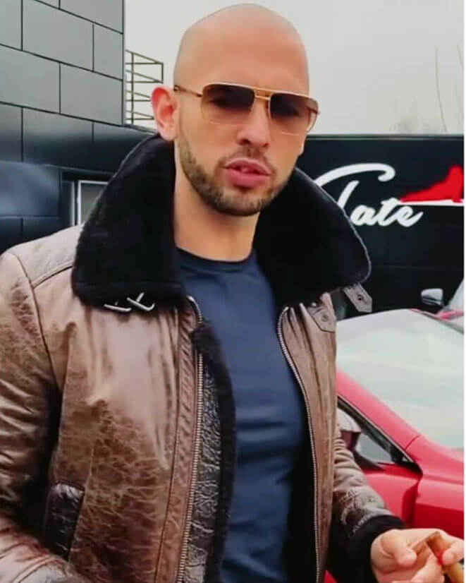 Cobra Andrew Tate Brown Shearling Leather Jacket