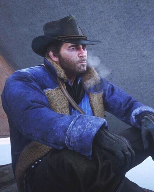 RDR Arthur Morgan Blue Shearling Coat