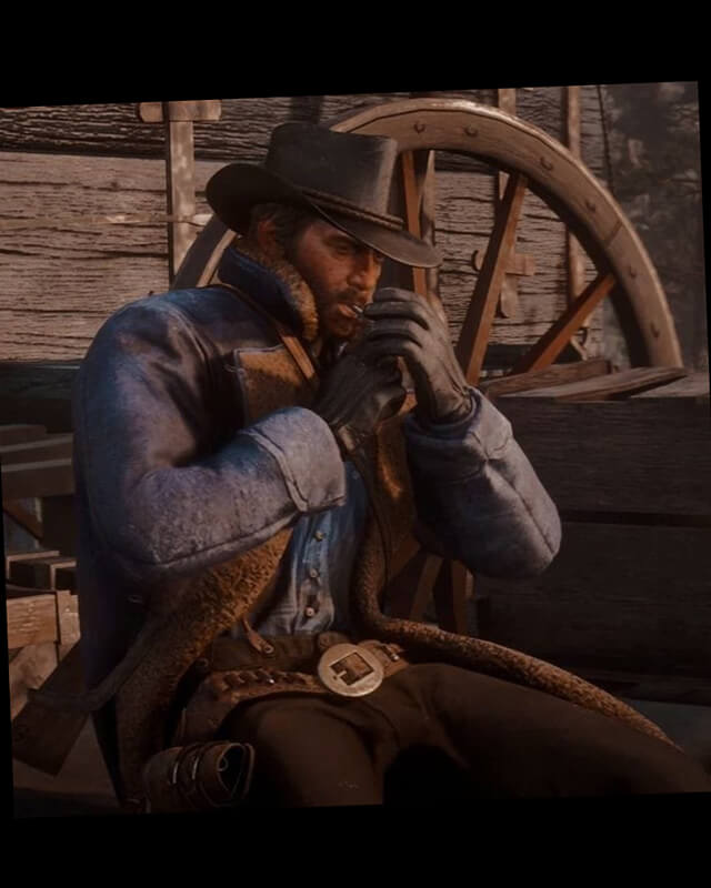 RDR Arthur Morgan Blue Shearling Coat