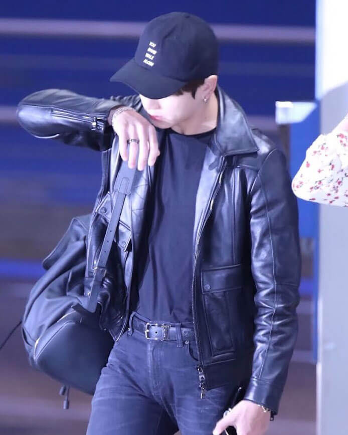 Incheon Airport Jungkook Leather Jacket