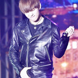 BTS Kim Taehyung Black Leather Jacket