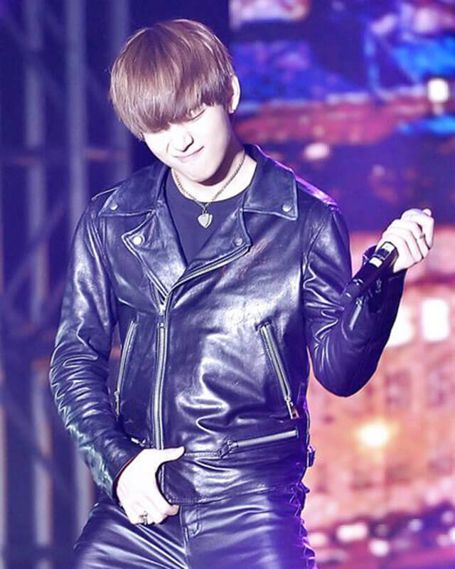 BTS Kim Taehyung Black Leather Jacket