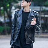 BTS Jin Biker Leather Jacket