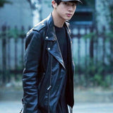 BTS Jin Biker Leather Jacket