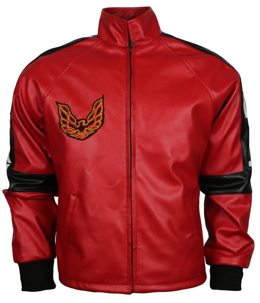 Men's Red Smokey The Bandit Out Genuine Leather Bomber Jacket