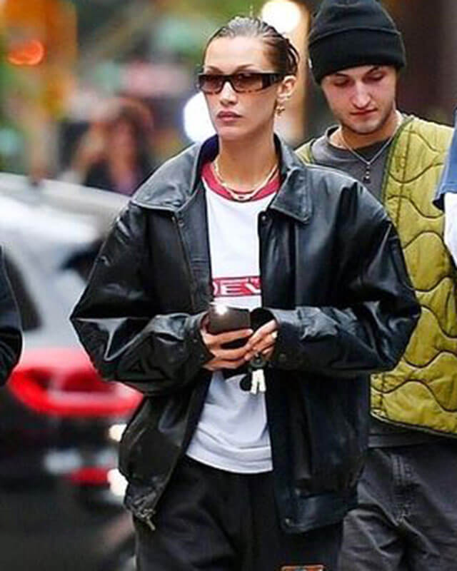 USA Bella Hadid Leather Jacket