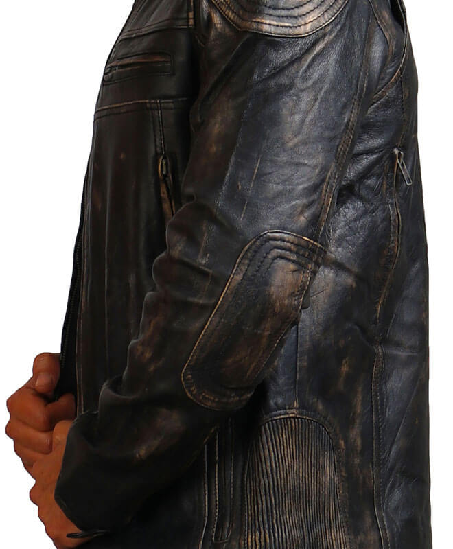 Vintage Distressed Biker Leather Jacket