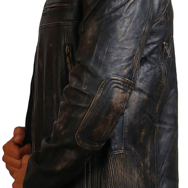 Vintage Distressed Biker Leather Jacket