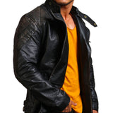 Skull and Bones Black Motorcycle Jacket