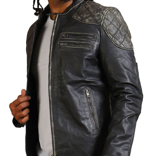 Gothic Skull and Crossbones Biker Jacket