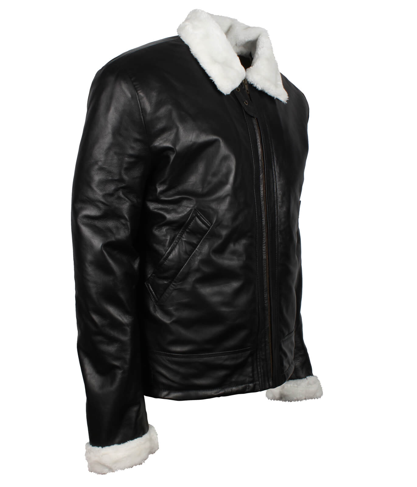 Men’s Winter Shearling Black Leather Jacket