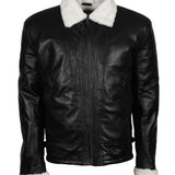 Men’s Winter Shearling Black Leather Jacket