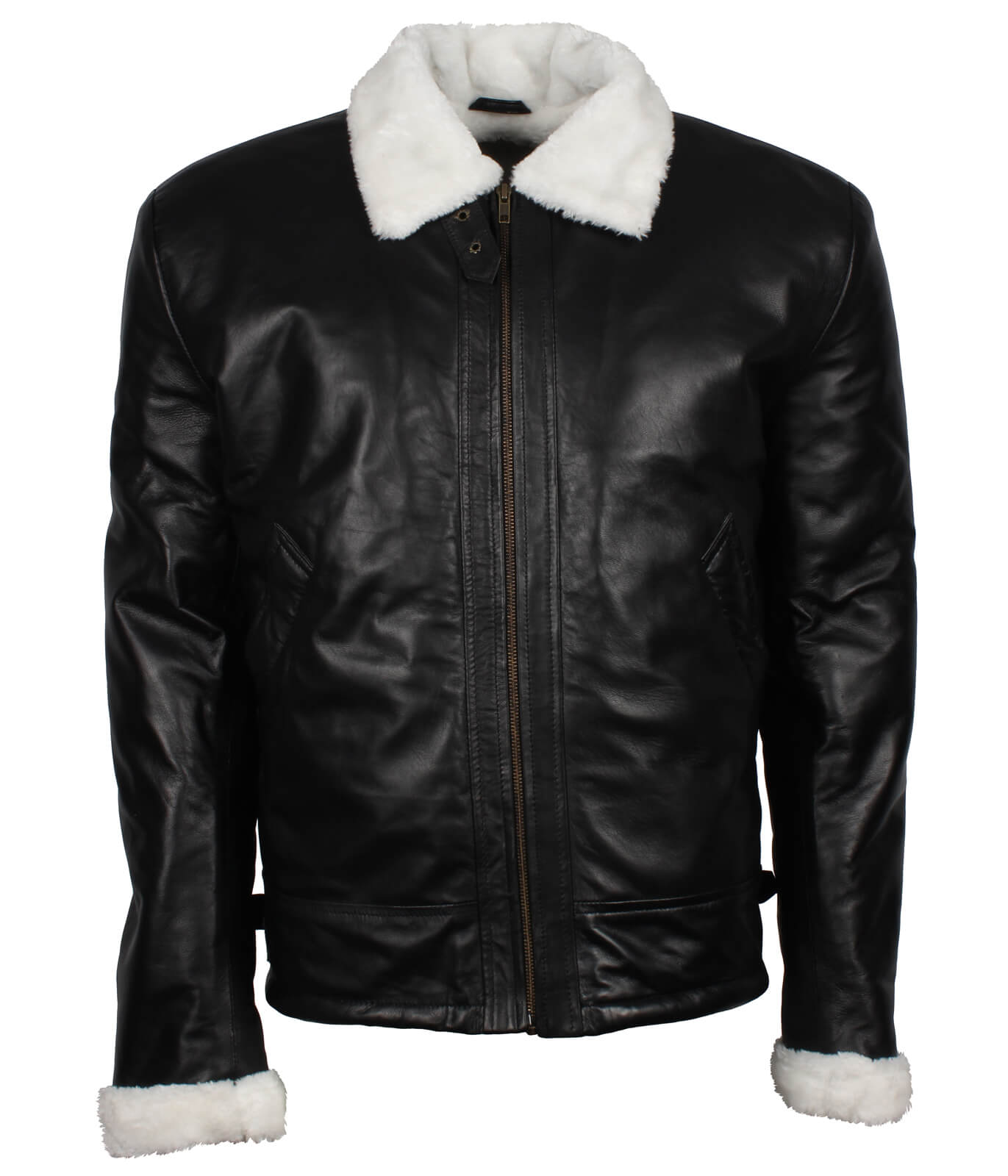 Men’s Winter Shearling Black Leather Jacket