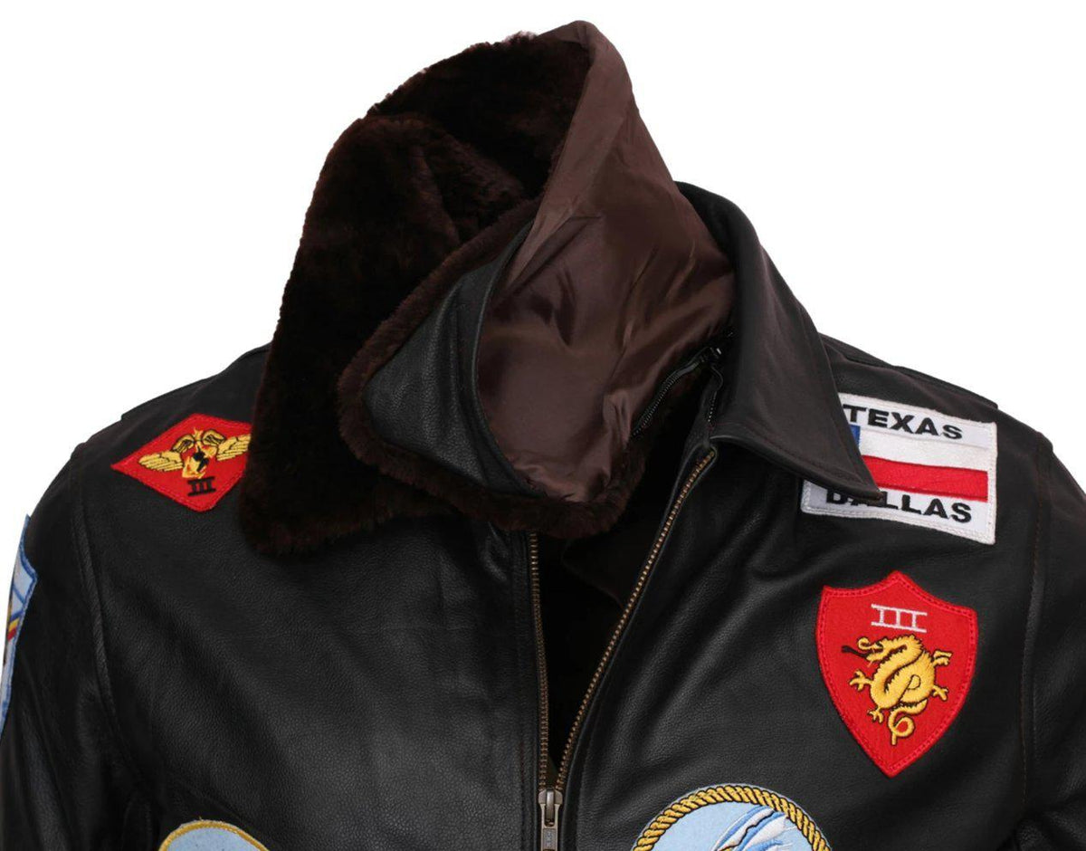 Mens Aviator Jacket Genuine Leather Bomber Jacket