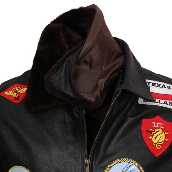 Mens Aviator Jacket Genuine Leather Bomber Jacket
