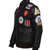 Mens Aviator Jacket Genuine Leather Bomber Jacket