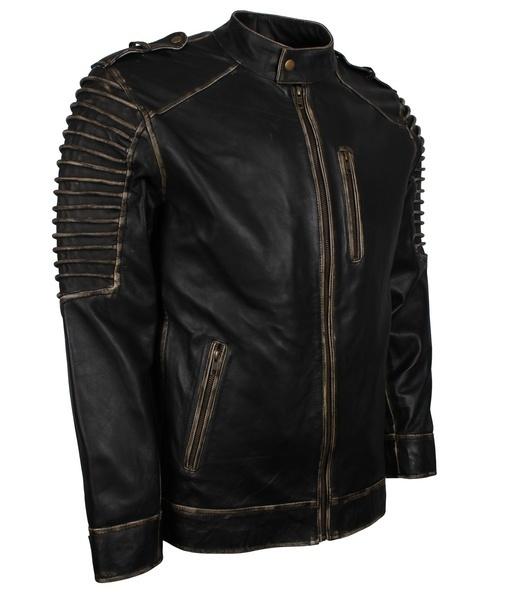 Men's Black Hooded Killing Joke Scarecrow Genuine Leather Jacket
