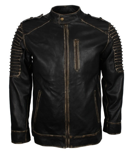 Men's Killing Joke Genuine Leather Jacket with Hood
