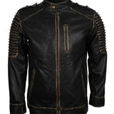Men's Black Hooded Killing Joke Scarecrow Genuine Leather Jacket