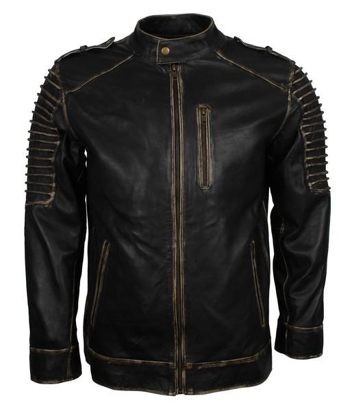 Men's Black Hooded Killing Joke Scarecrow Genuine Leather Jacket