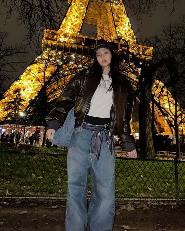 Blackpink Jennie Brown Bomber Leather Jacket