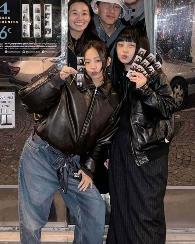 Blackpink Jennie Brown Bomber Leather Jacket