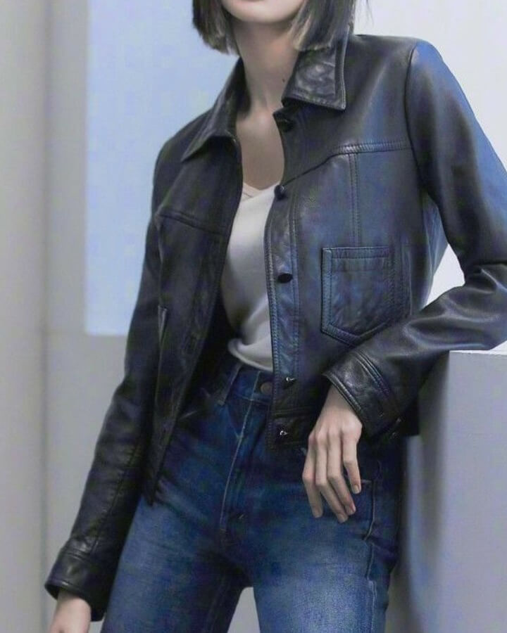 Blackpink Lisa Cropped Leather Jacket