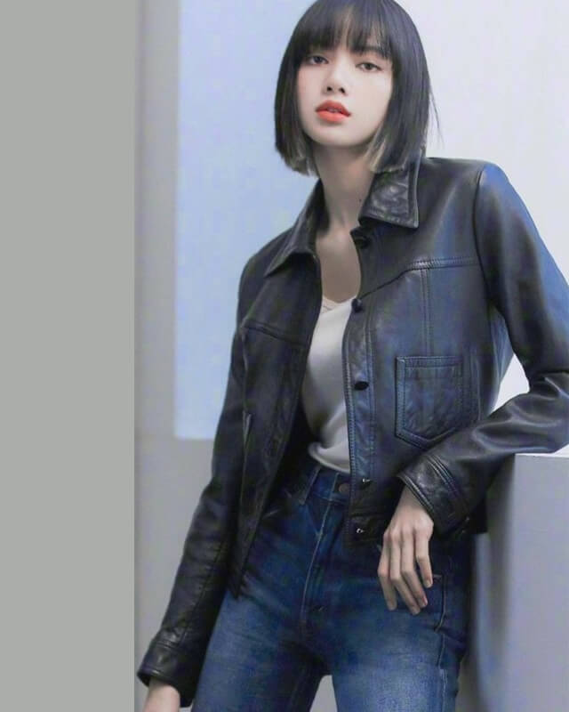 Blackpink Lisa Cropped Leather Jacket