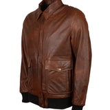 Men's Brown Flight Bomber Leather Jacket