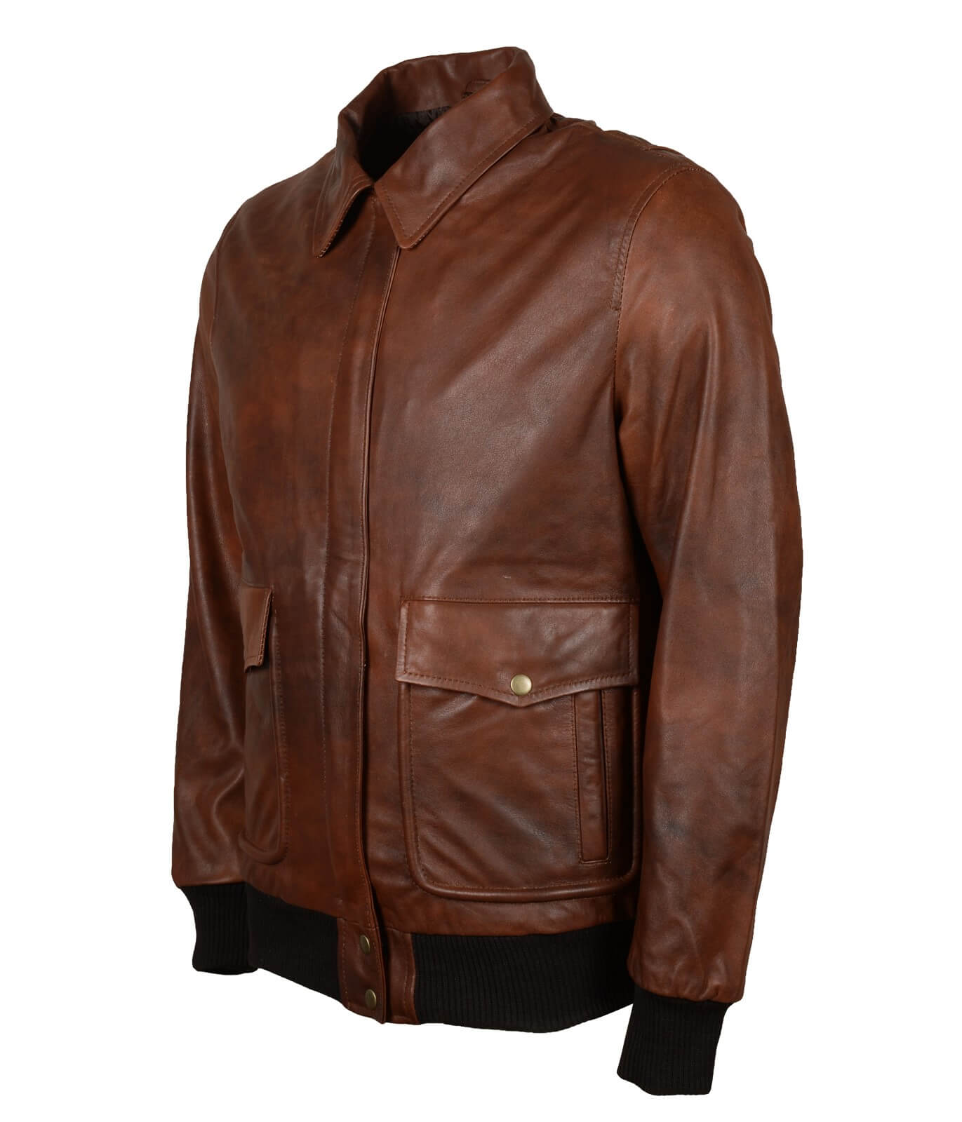 Men's Brown Flight Bomber Leather Jacket
