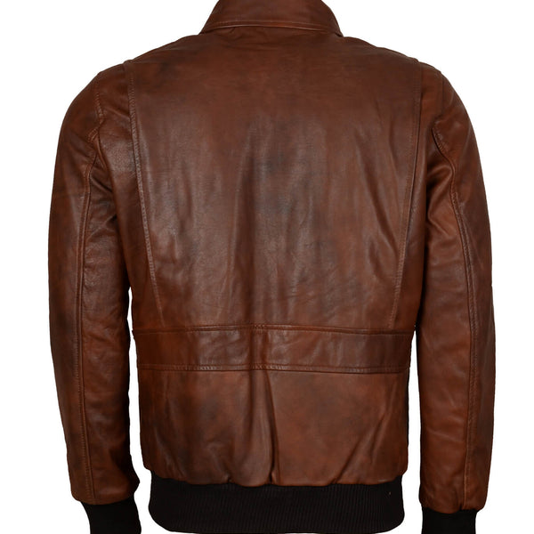 Men's Brown Flight Bomber Leather Jacket