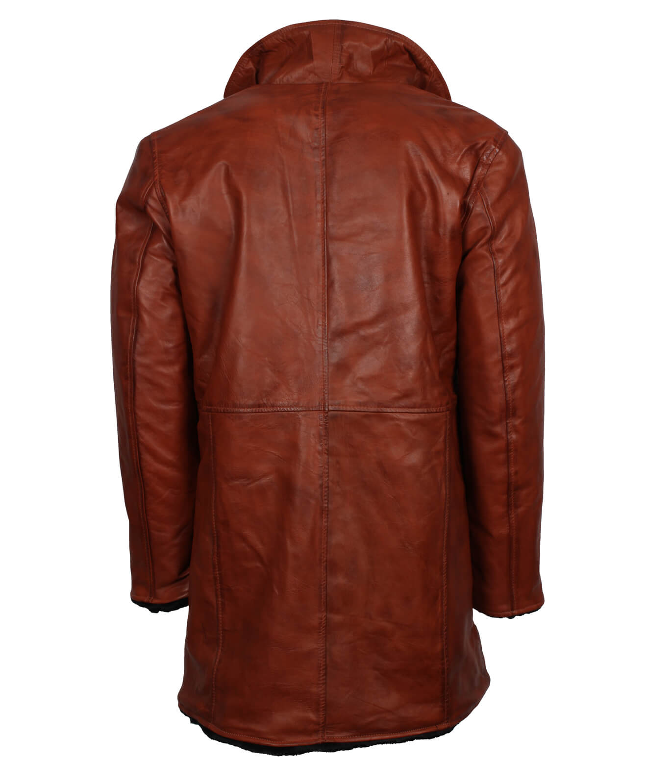 Men’s Brown Vintage Leather Shearling Coat