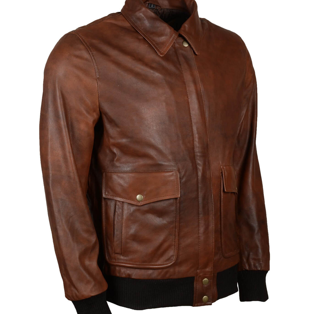 Men's Brown Flight Bomber Leather Jacket