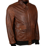 Men's Brown Flight Bomber Leather Jacket