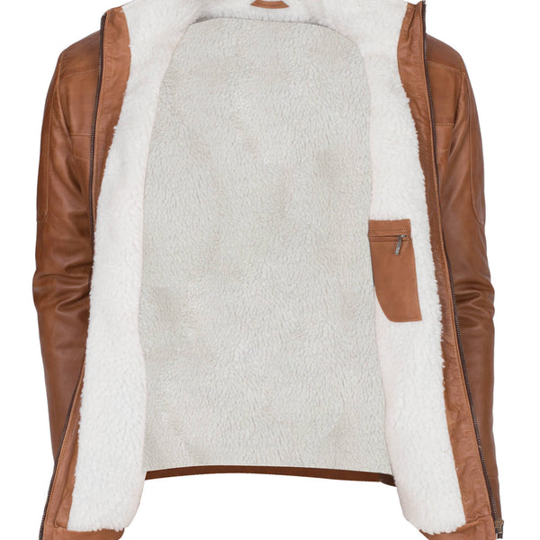 Men’s Brown Sheepskin Shearling Leather Jacket