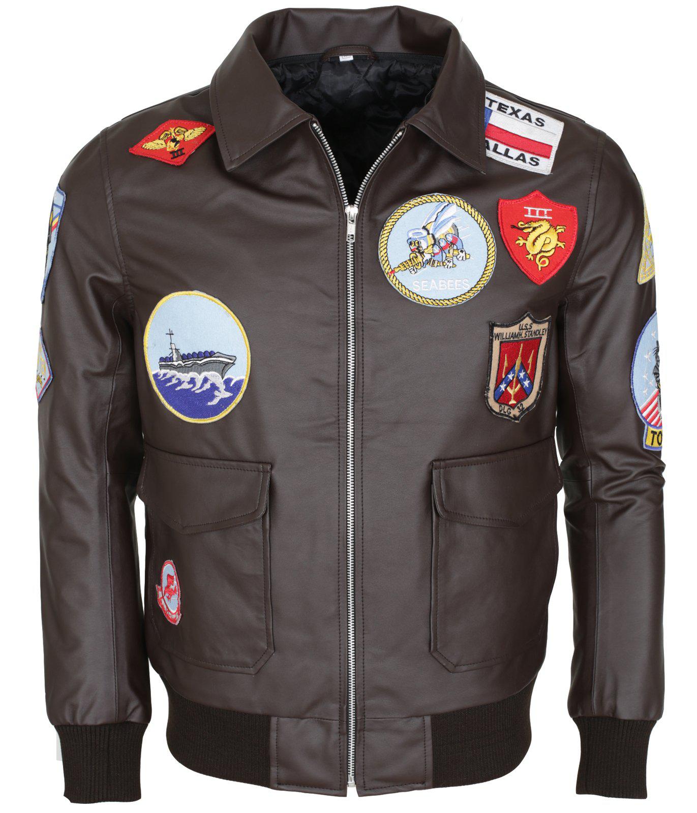 Mens Aviator Jacket Genuine Leather Bomber Jacket